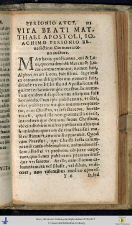 Vita beati Matthaei Apostoli.