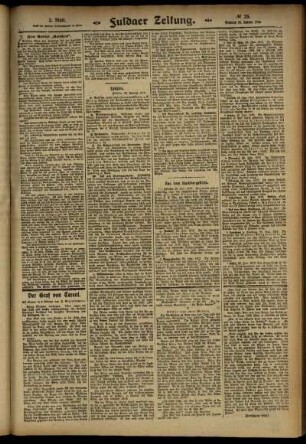 Zweite Ausgabe vom Mittwoch, den 29. Januar 1913.