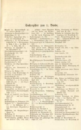 Sachregister zum II. Bande