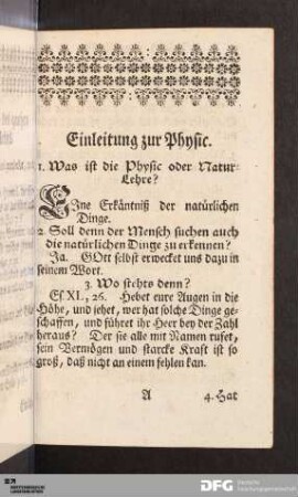 Einleitung zur Physic.