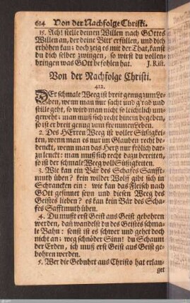 Von der Nachfolge Christi.