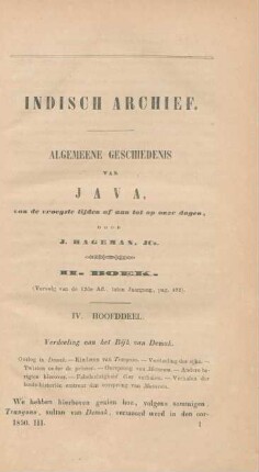 Algemeene geschiedenis van Java, van de vroegste tijden af aan tot op onze dagen, door J. Hageman, JCz. II. Boek