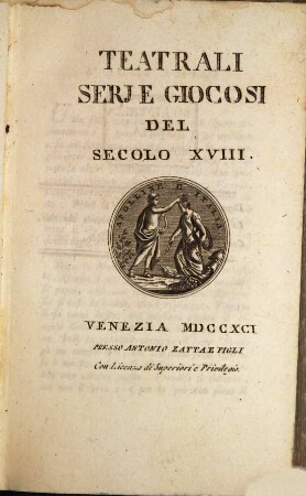 Teatrali Serje Giocosi Del Secolo XVIII