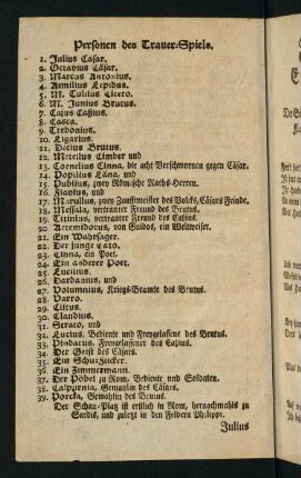 Personen des Trauer-Spiels.