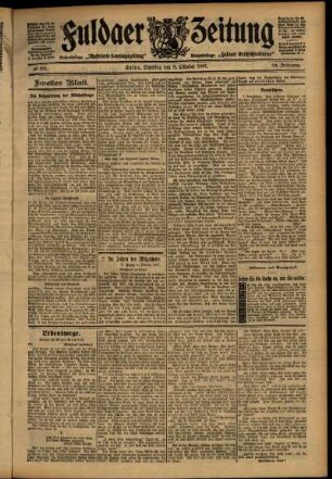 Zweite Ausgabe vom Dienstag, den 08. Oktober 1907.