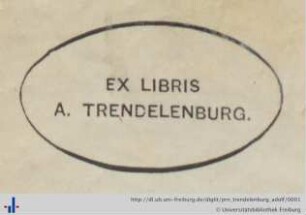 [Provenienz]: Trendelenburg, Adolf