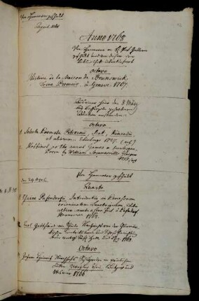 Von Hannover an Hh. Prof. Gatterer geschickt und von diesem der Bibliothek überliefert. - Aus einer hier den 8. März bey Bossiegeln gehaltenen Auction erstanden. - Von Hannover geschickt.
