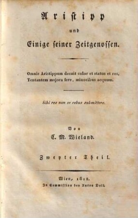 C. M. Wielands sämmtliche Werke, 34. Aristipp ; Theil 2
