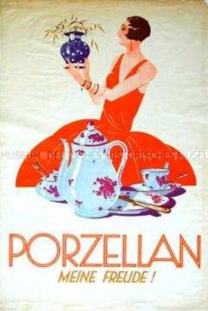 Werbeplakat für Porzellan