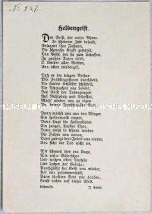 Patriotisches Gedicht zum Ersten Weltkrieg