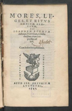 Mores, Leges, Et Ritvs Omnivm Gentivm : cum indice locupletissimo