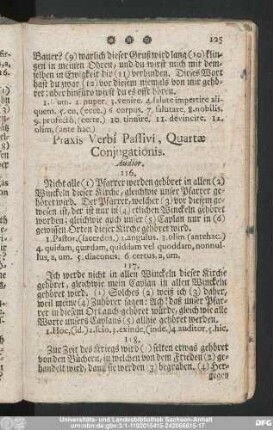 Praxis Verbi Passivi, Quartae Coniugationis.