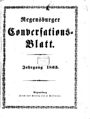 Regensburger Conversations-Blatt. 1865