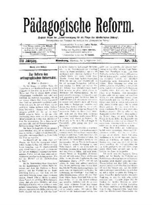 Zur Reform des orthographischen Unterrichts