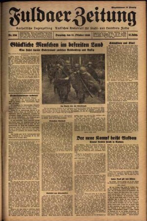 Ausgabe vom Dienstag, den 11. Oktober 1938.