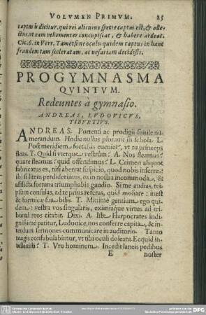 Progymnasma Quintum. Redeuntes à gymnasio
