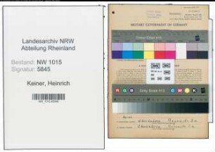 Entnazifizierung Heinrich Keiner , geb. 31.08.1912 (Kaufmann)