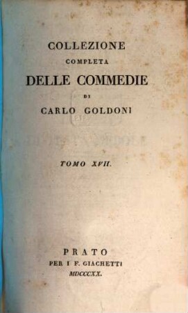 Collezione completa delle commedie di Carlo Goldoni, 17