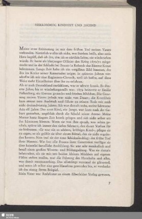 Herkommen, Kindheit Und Jugend