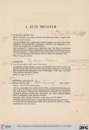Gemälde Alter Meister (Nr. 1-53)