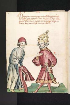 Meister Waldrach erzählt dem Kaiser die Geschichte vom alten Ritter und seiner jungen Frau (Tentamina)