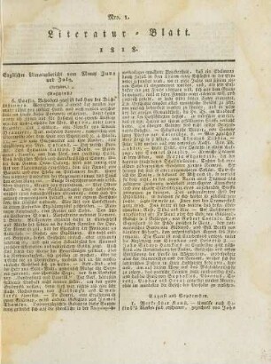 1818: Literatur-Blatt