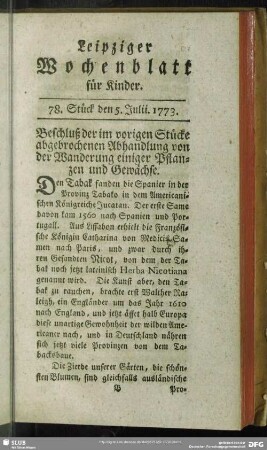 78. Stück den 5. Julii 1773