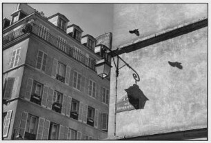 Paris. Hausfassade an der Straße rue du Grenier sur l'Eau