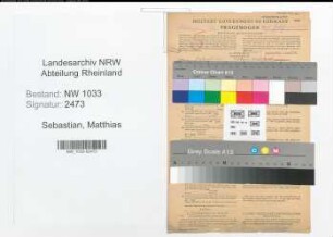 Entnazifizierung Matthias Sebastian , geb. 15.05.1912 (Polizist)