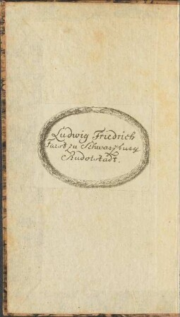 Exlibris: Ludwig Friedrich Fürst zu Schwarzburg Rudolstadt