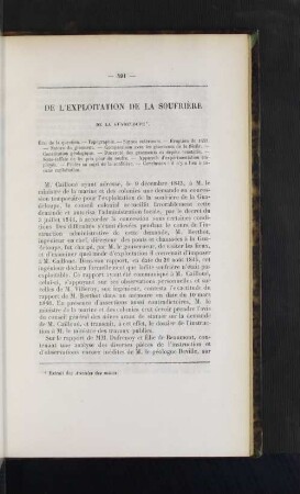 De l'exploitation de la soufriere
