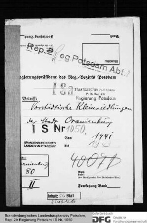 Kleinsiedlungen in Oranienburg, Kr. Niederbarnim