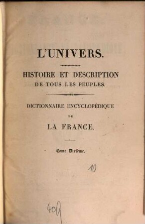 France : dictionnaire encyclopédique, 10