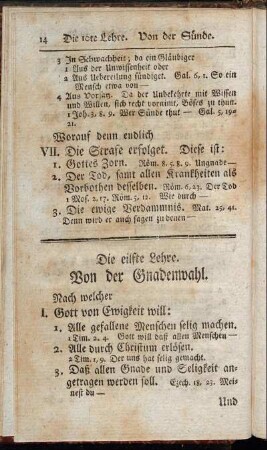 Die eilfte Lehre. Von der Gnadenwahl.
