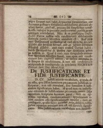 De Justificatione Et Fide Justificante. - De Novissimis.