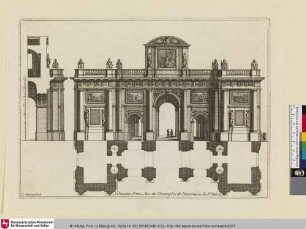 Le Grand Marot, [Bl. 3-12], Dessein d'un Arc de Triomphe de l'Invention du Sr. Marot