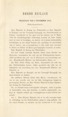 Derde bijlage. Traktaat van 2 November 1871