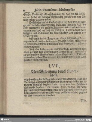 [Tit.] LVII. Von Beweisung durch Augenschein