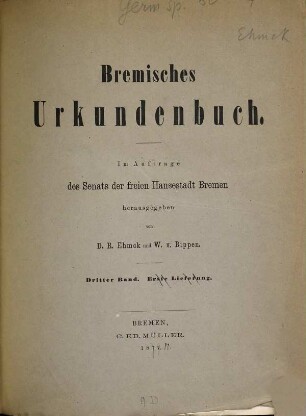 Bremisches Urkundenbuch, 3. Urkunden von 1351 bis 1380