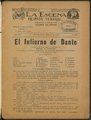 El infierno de Dante : pochade en dos cuadros
