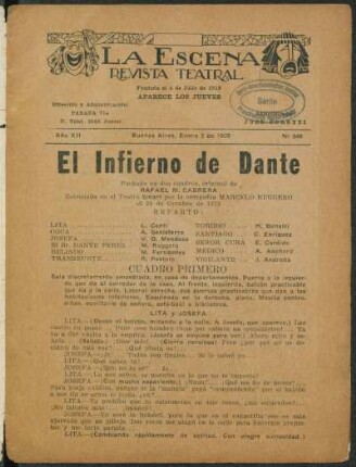 El infierno de Dante : pochade en dos cuadros
