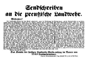 Sendschreiben an die preußische Landwehr