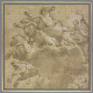Apollo mit Rossegespann, gefolgt von Luna, in starker Unteransicht