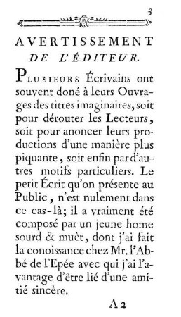 Avertissement de L'Éditeur.