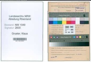 Entnazifizierung Klaus Grueter , geb. 16.05.1914 (Ingenieur)