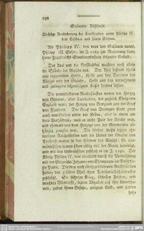 Siebenter Abschnitt. Wichtige Veränderung der Constitution unter Philipp IV. dem Schönen und einen Söhnen