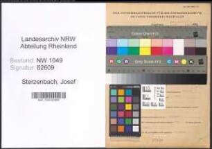 Entnazifizierung Josef Sterzenbach , geb. 28.09.1895 (Wachtmeister)