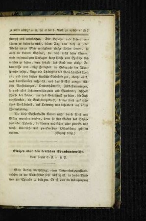 Einiges über den deutschen Sprachunterricht