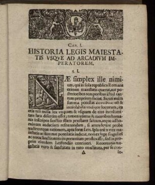 Cap. I. Historia Legis Maiestatis Usque Ad Arcadium Imperatorem