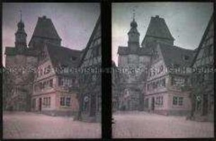 Blick auf den Markusturm in Rothenburg ob der Tauber